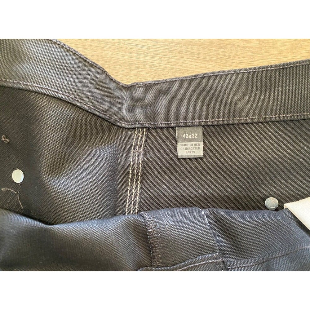 Carhartt B-01 Mens 42x32 Duck Double-Front Knee Black Work Dungaree Pants - Picture 5 of 11